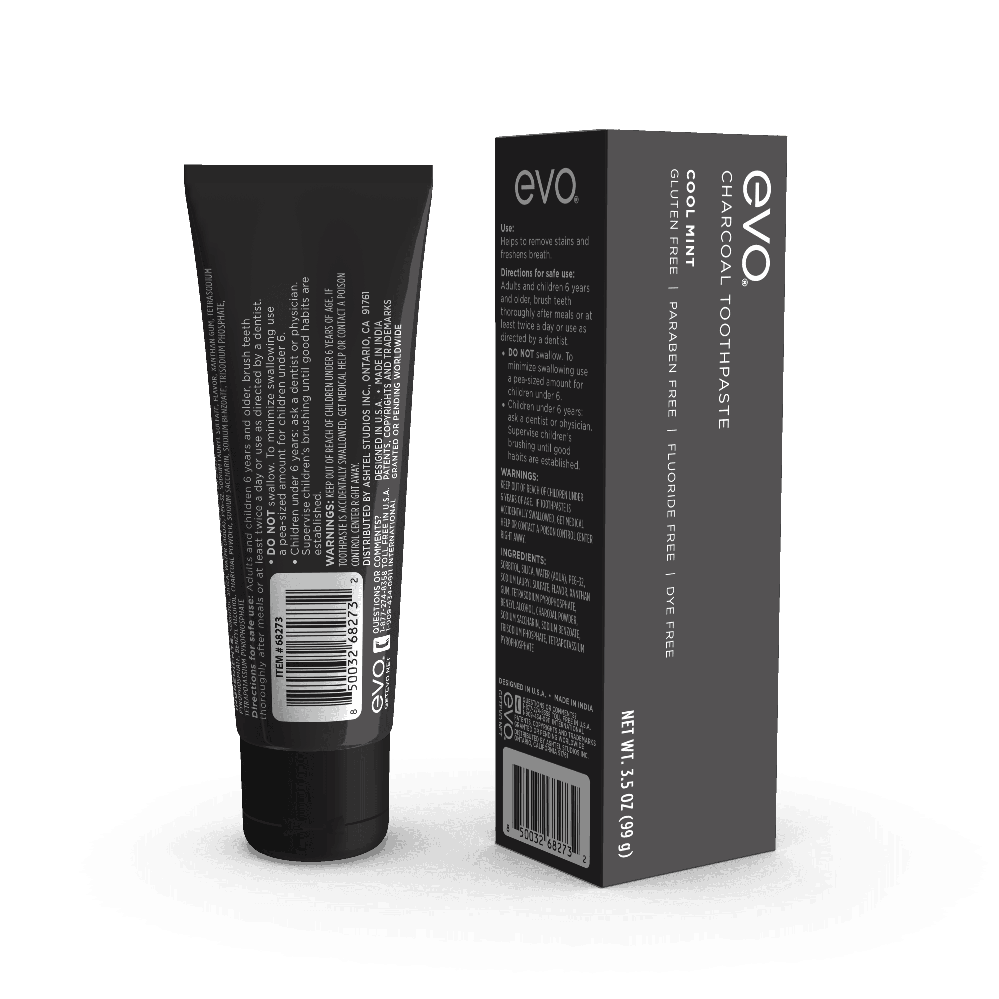 Charcoal Toothpaste With Box Back Side - EVO